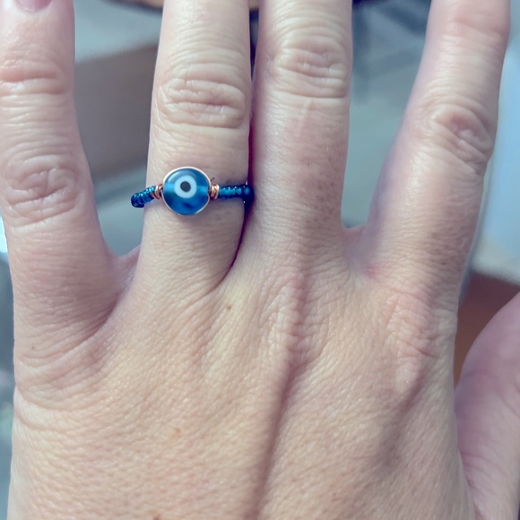 Evil Eye Colored Wired Rings, Eye of Protection - Picture 3 of 14